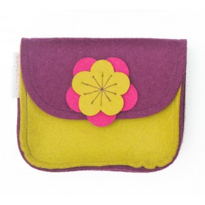Purse with a Flower - VIOLET MUSTARD pink